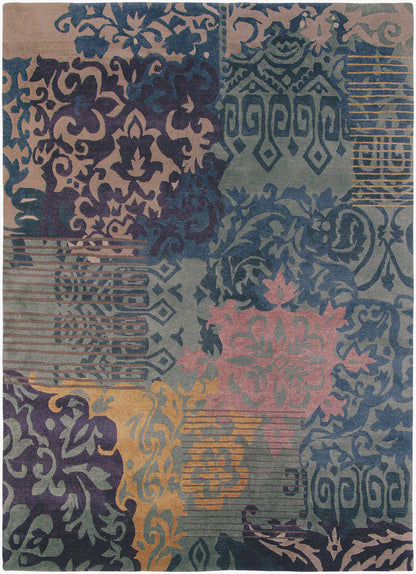 Kyah KYA-9105 Alfombra de lana hecha a mano de 5' x 7'