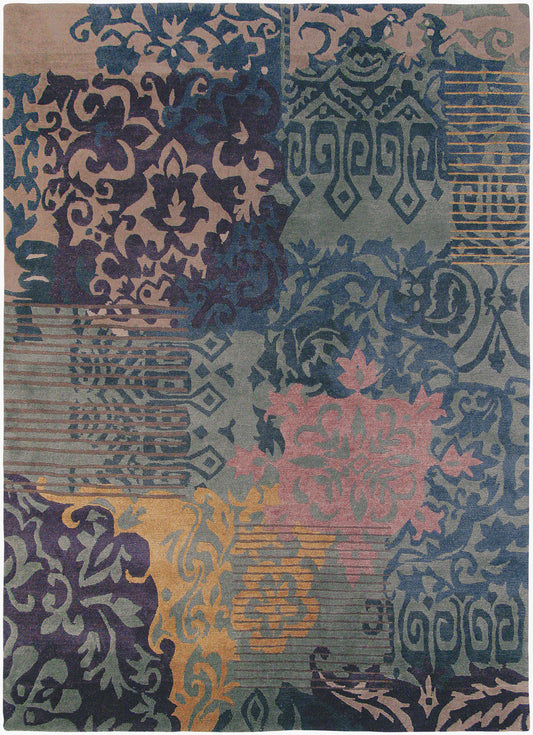 Kyah KYA-9105 Alfombra de lana hecha a mano de 5' x 7'
