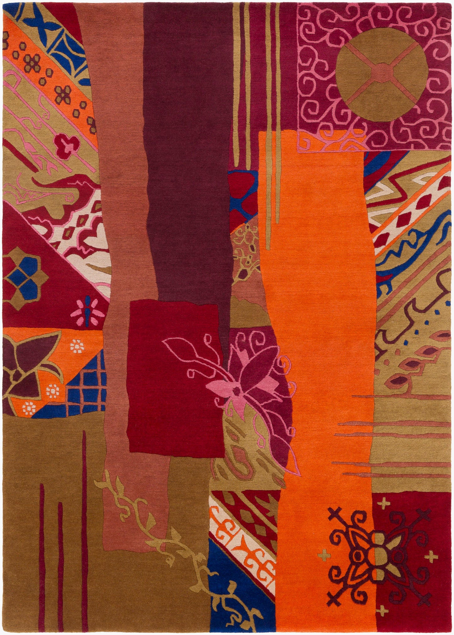 Kyah KYA-9107 Alfombra de lana hecha a mano de 5' x 7'