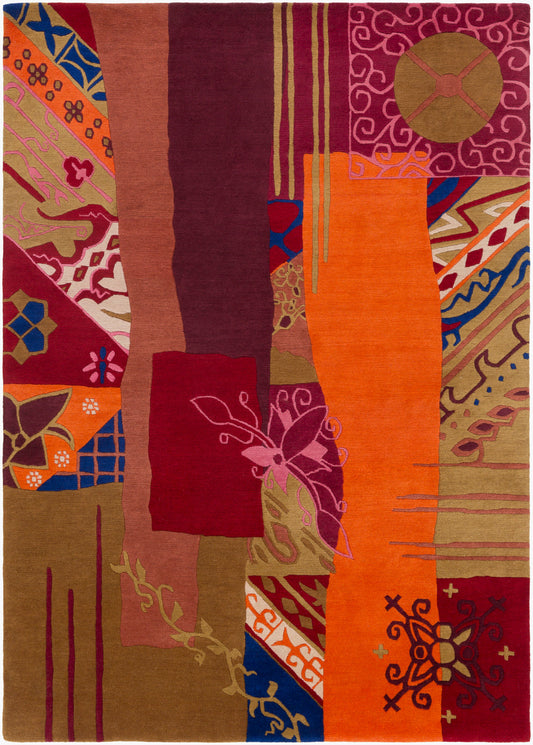 Kyah KYA-9107 Alfombra de lana hecha a mano de 5' x 7'