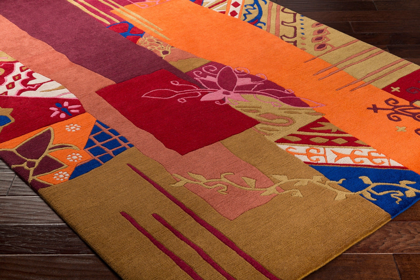 Kyah KYA-9107 Alfombra de lana hecha a mano de 5' x 7'