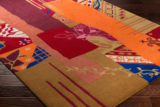 Kyah KYA-9107 Alfombra de lana hecha a mano de 5' x 7'