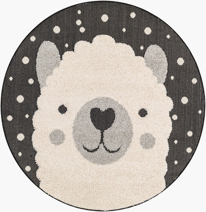 Kayra KYR-2301 4ft Round Machine Woven Indoor/Outdoor Accent Rug