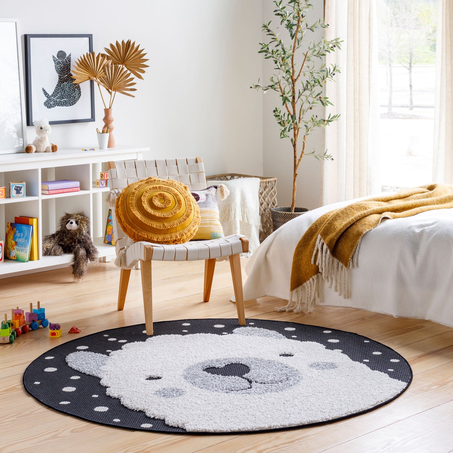 Kayra KYR-2301 4ft Round Machine Woven Indoor/Outdoor Accent Rug