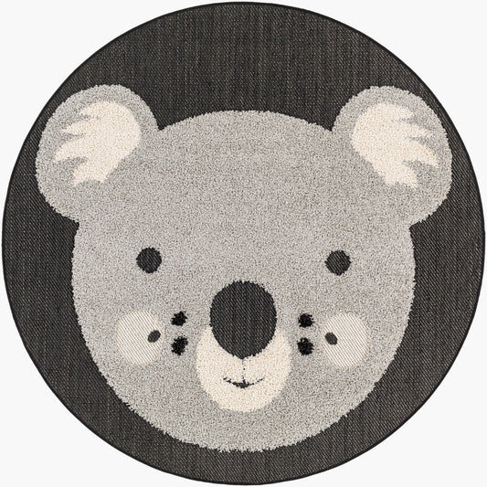 Kayra KYR-2304 4ft Round Machine Woven Indoor/Outdoor Accent Rug