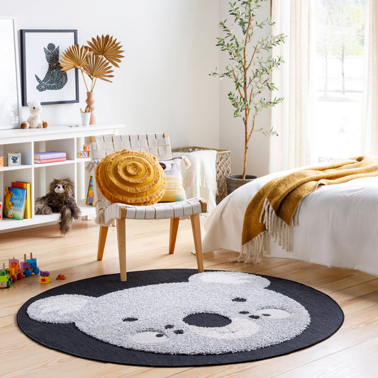 Alfombra Kayra KYR-2304 de 1,5 m, redonda, tejida a máquina, para interior y exterior