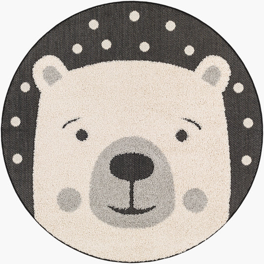 Kayra KYR-2305 4ft Round Machine Woven Indoor/Outdoor Accent Rug