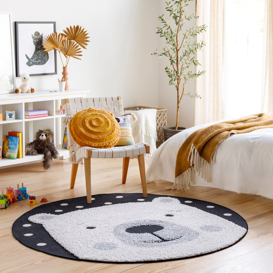Alfombra Kayra KYR-2305 de 1,5 m, redonda, tejida a máquina, para interior y exterior