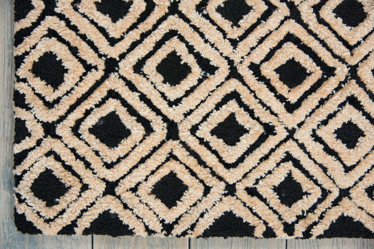 Deco Mod DEC02 Black Beige Tufted Rug