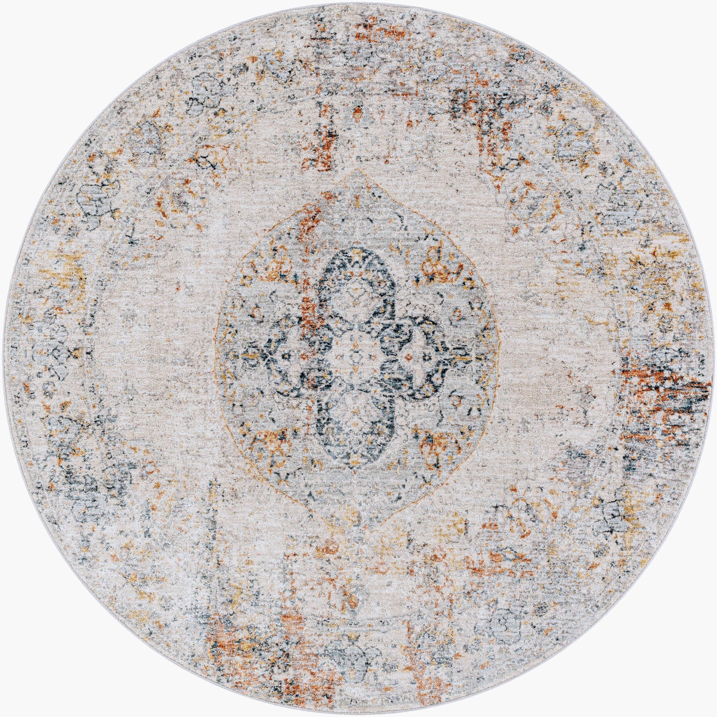 Laila LAA-2306 8ft Round Machine Woven Area Rug