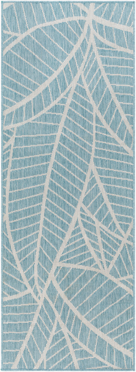 Long Beach LBH-2303 7ft Runner Machine Woven Indoor/Outdoor Runner Rug