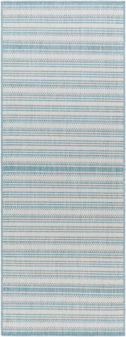 Long Beach LBH-2306 7ft Runner Machine Woven Indoor/Outdoor Runner Rug