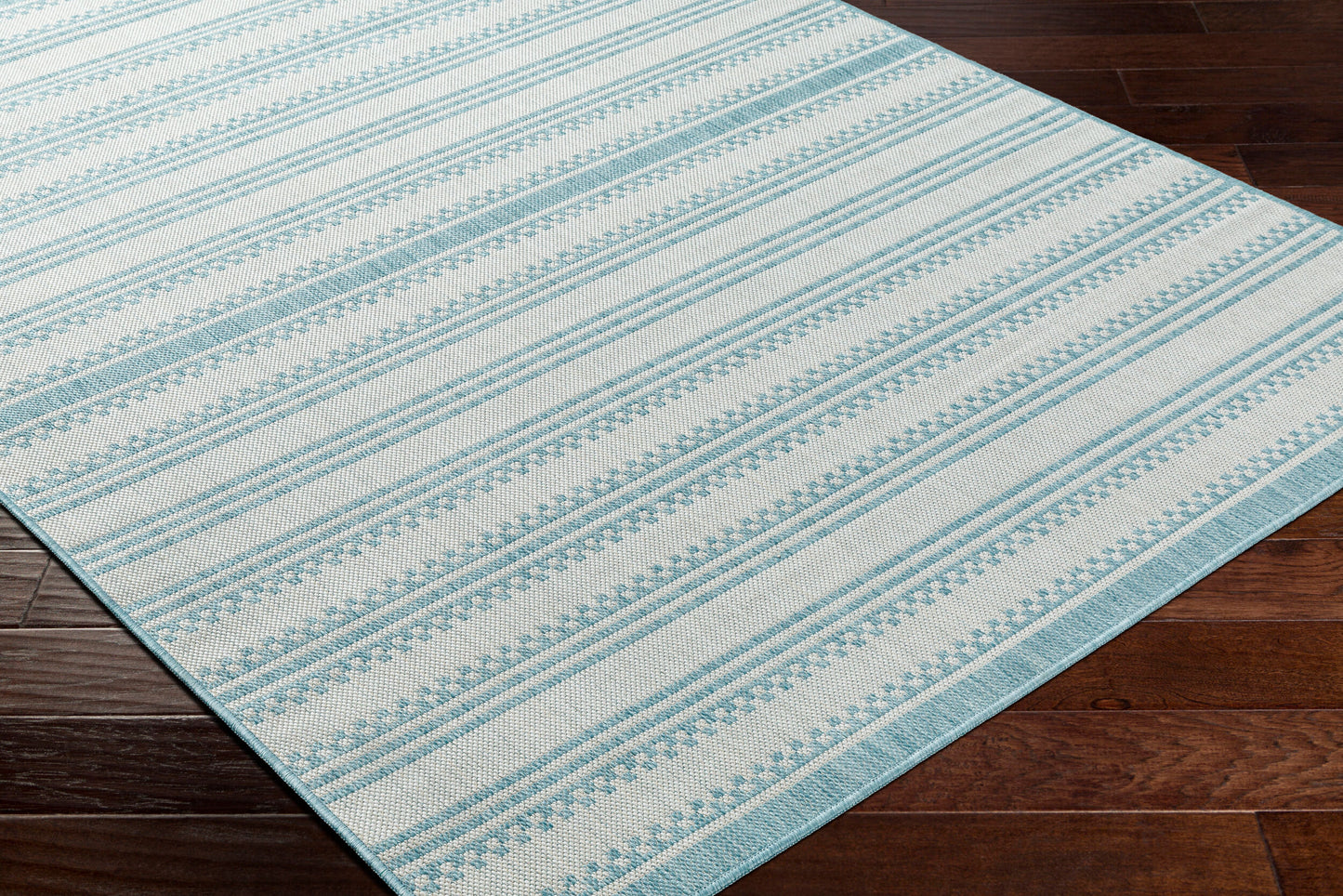 Long Beach LBH-2306 7ft Runner Machine Woven Indoor/Outdoor Runner Rug