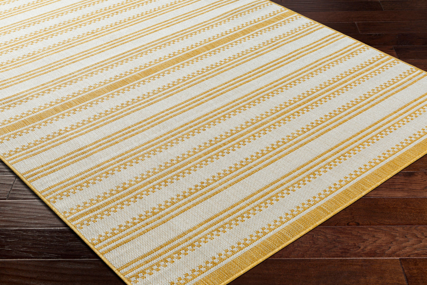 Long Beach LBH-2307 7ft Runner Machine Woven Indoor/Outdoor Runner Rug