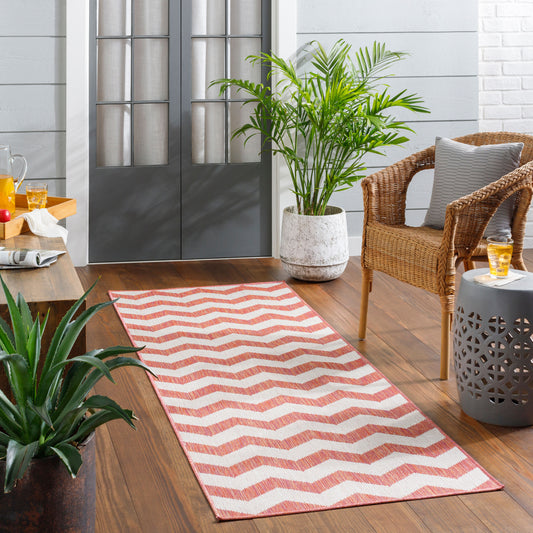 Long Beach LBH-2310 7ft Runner Machine Woven Indoor/Outdoor Runner Rug