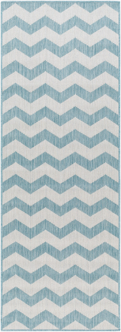 Long Beach LBH-2311 7ft Runner Machine Woven Indoor/Outdoor Runner Rug