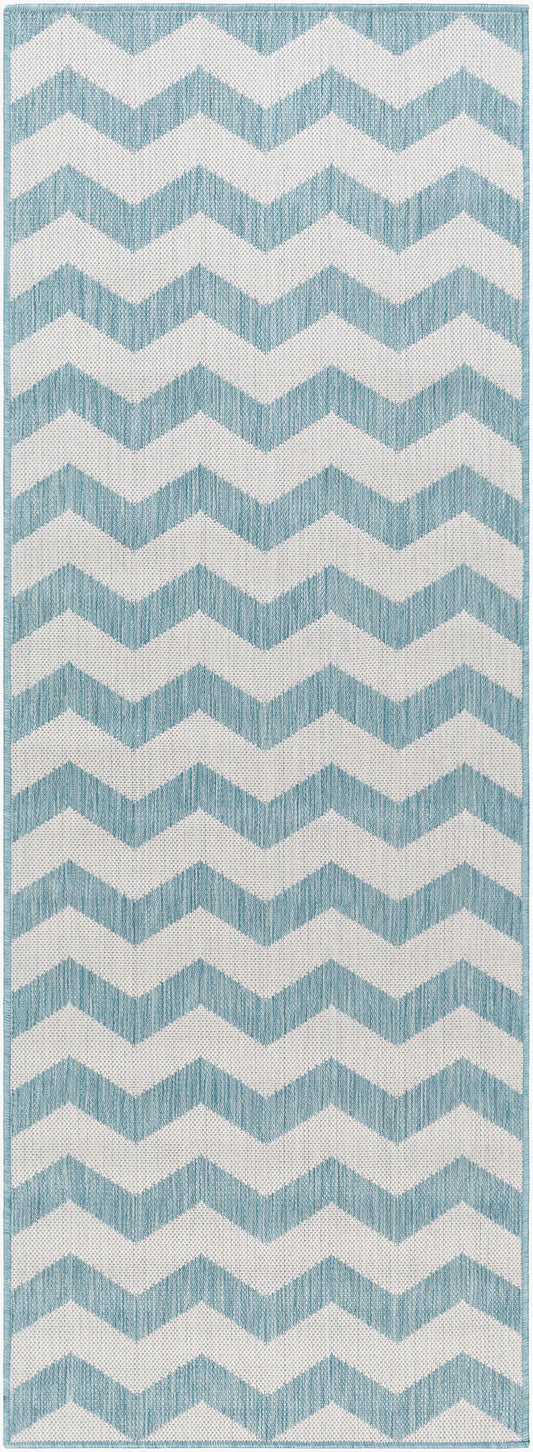 Long Beach LBH-2311 7ft Runner Machine Woven Indoor/Outdoor Runner Rug