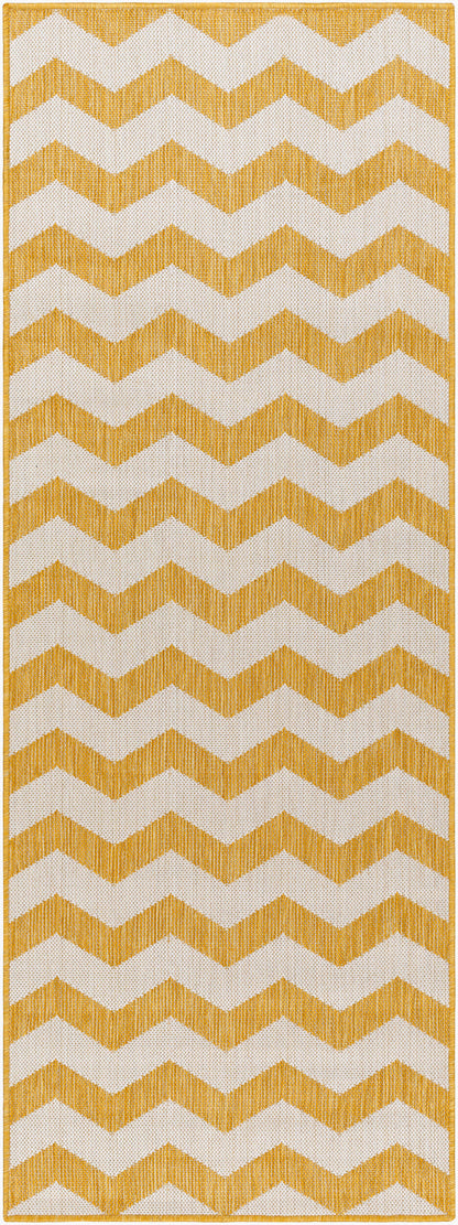 Long Beach LBH-2312 7ft Runner Machine Woven Indoor/Outdoor Runner Rug