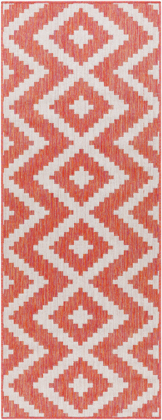 Long Beach LBH-2313 7ft Runner Machine Woven Indoor/Outdoor Runner Rug