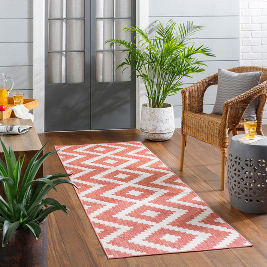Long Beach LBH-2313 7ft Runner Machine Woven Indoor/Outdoor Runner Rug
