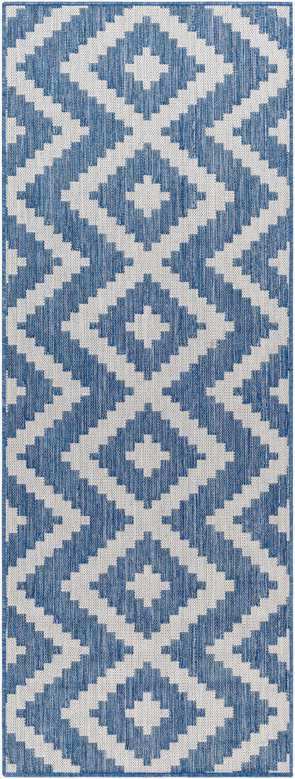 Long Beach LBH-2314 7ft Runner Machine Woven Indoor/Outdoor Runner Rug