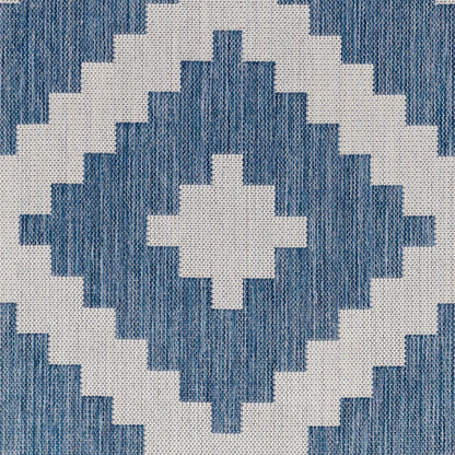 Long Beach LBH-2314 7ft Runner Machine Woven Indoor/Outdoor Runner Rug