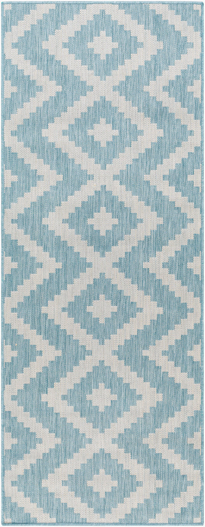 Long Beach LBH-2315 7ft Runner Machine Woven Indoor/Outdoor Runner Rug