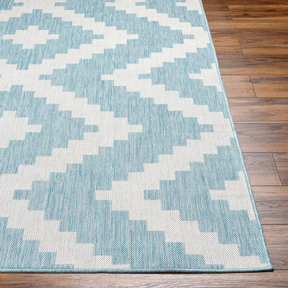 Long Beach LBH-2315 7ft Runner Machine Woven Indoor/Outdoor Runner Rug