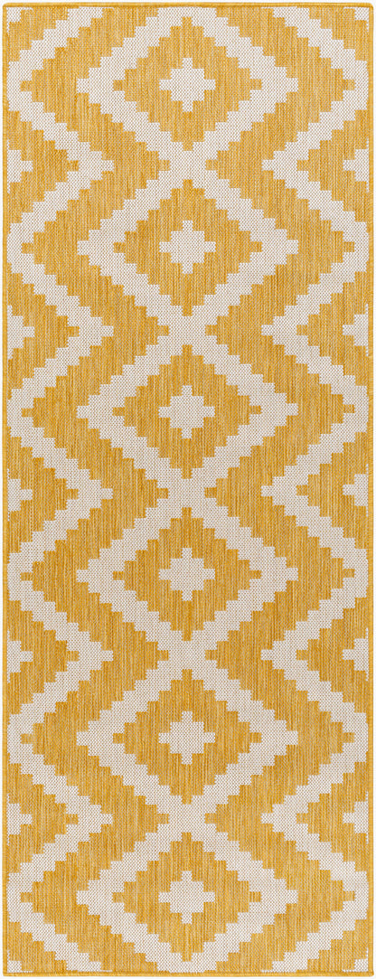 Long Beach LBH-2316 7ft Runner Machine Woven Indoor/Outdoor Runner Rug