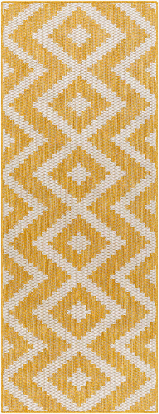 Long Beach LBH-2316 7ft Runner Machine Woven Indoor/Outdoor Runner Rug