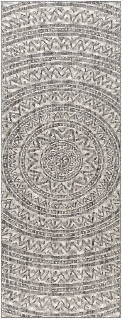 Long Beach LBH-2318 7ft Runner Machine Woven Indoor/Outdoor Runner Rug
