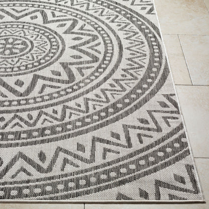 Long Beach LBH-2318 7ft Runner Machine Woven Indoor/Outdoor Runner Rug