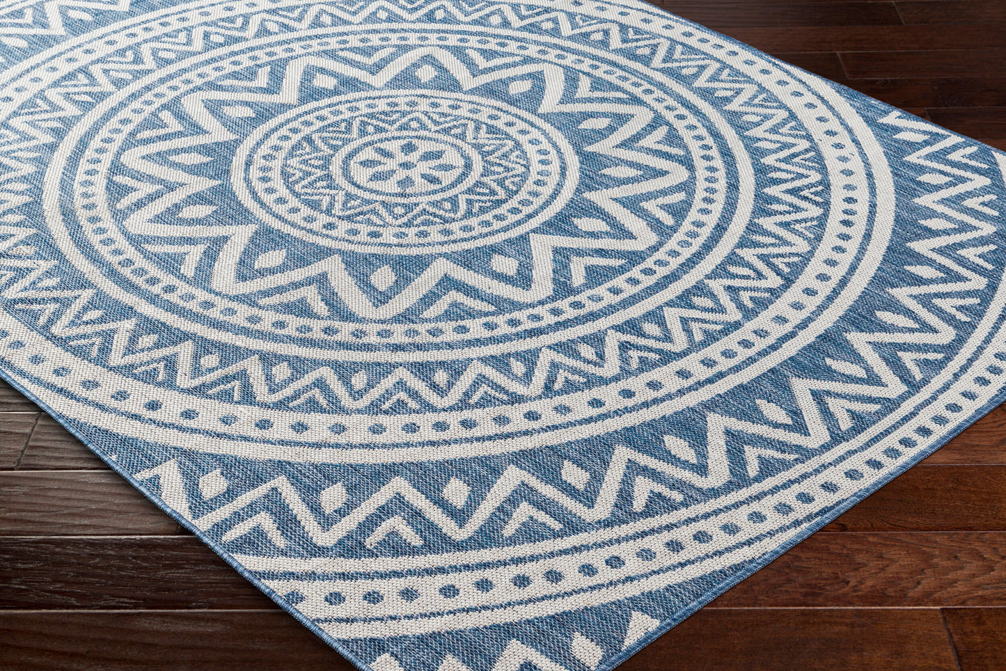 Long Beach LBH-2319 7ft Runner Machine Woven Indoor/Outdoor Runner Rug