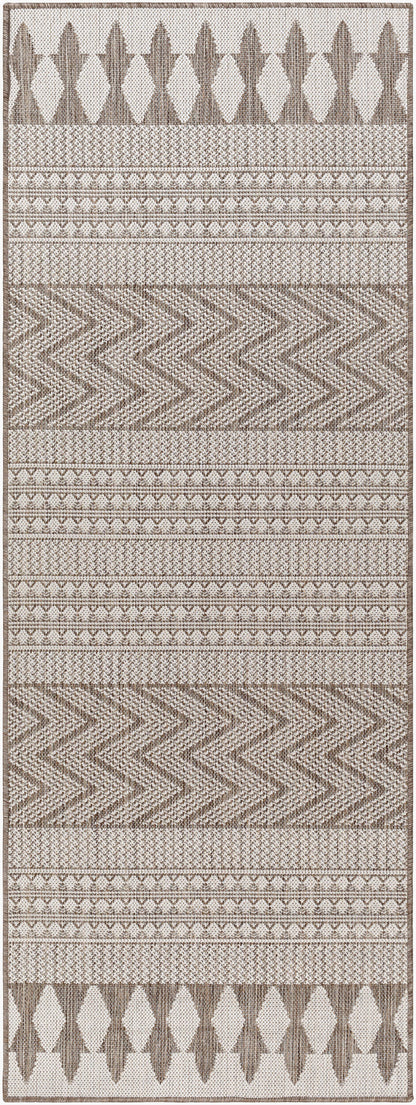 Long Beach LBH-2320 7ft Runner Machine Woven Indoor/Outdoor Runner Rug
