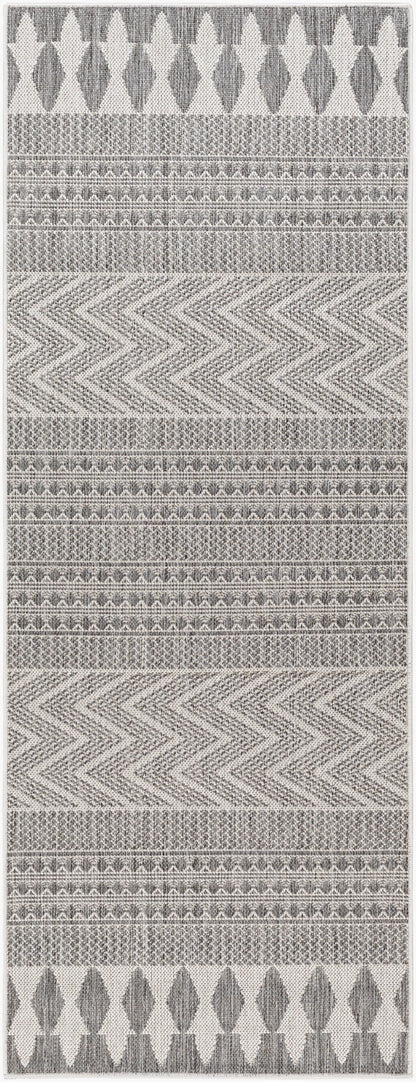 Long Beach LBH-2322 7ft Runner Machine Woven Indoor/Outdoor Runner Rug