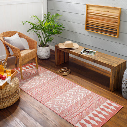 Long Beach LBH-2323 7ft Runner Machine Woven Indoor/Outdoor Runner Rug