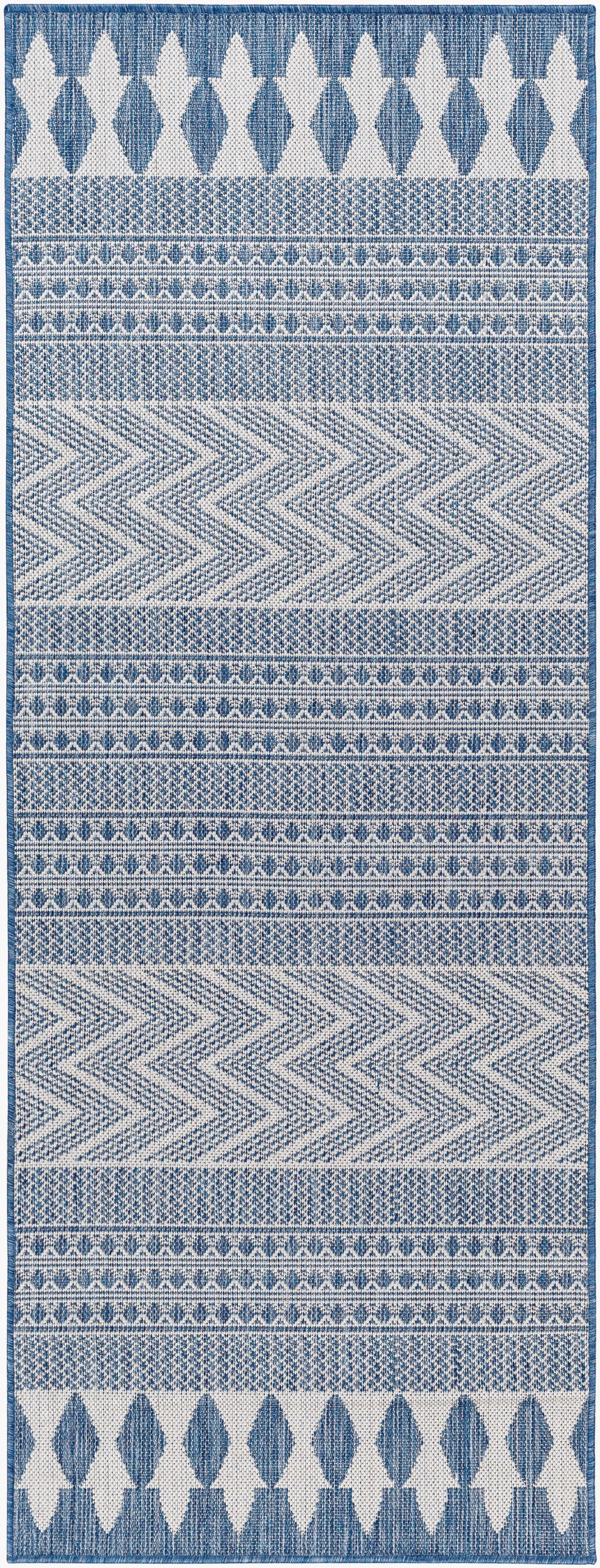 Long Beach LBH-2324 7ft Runner Machine Woven Indoor/Outdoor Runner Rug