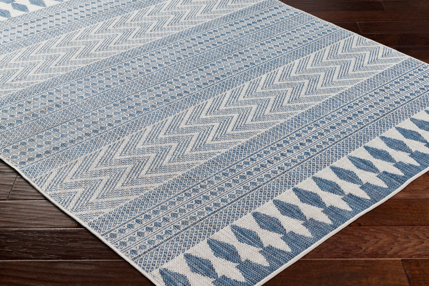 Long Beach LBH-2324 7ft Runner Machine Woven Indoor/Outdoor Runner Rug