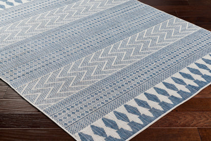 Long Beach LBH-2324 7ft Runner Machine Woven Indoor/Outdoor Runner Rug