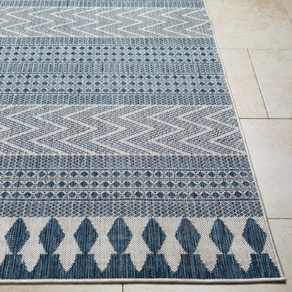 Long Beach LBH-2324 7ft Runner Machine Woven Indoor/Outdoor Runner Rug