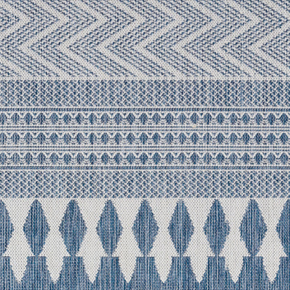 Long Beach LBH-2324 7ft Runner Machine Woven Indoor/Outdoor Runner Rug