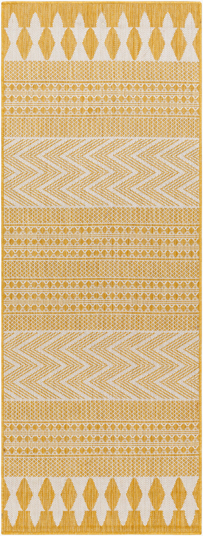 Long Beach LBH-2325 7ft Runner Machine Woven Indoor/Outdoor Runner Rug