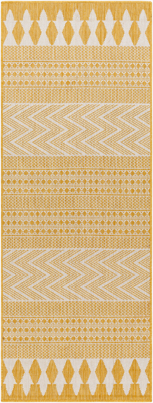 Long Beach LBH-2325 7ft Runner Machine Woven Indoor/Outdoor Runner Rug