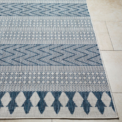Long Beach LBH-2326 7ft Runner Machine Woven Indoor/Outdoor Runner Rug