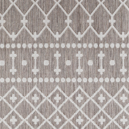 Long Beach LBH-2327 7ft Runner Machine Woven Indoor/Outdoor Runner Rug