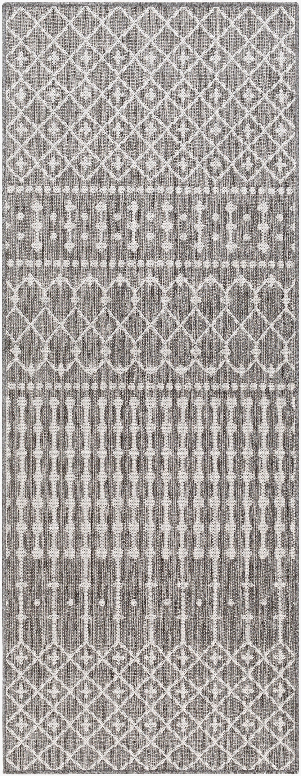 Long Beach LBH-2328 7ft Runner Machine Woven Indoor/Outdoor Runner Rug