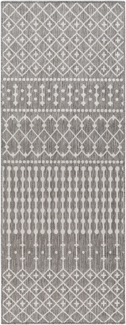 Long Beach LBH-2328 7ft Runner Machine Woven Indoor/Outdoor Runner Rug