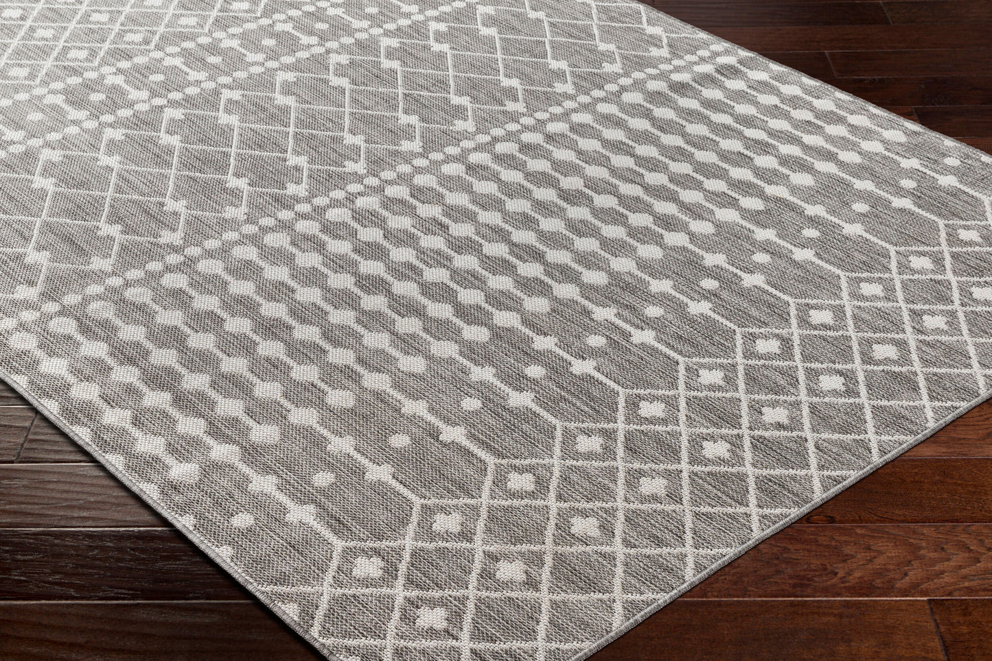 Long Beach LBH-2328 7ft Runner Machine Woven Indoor/Outdoor Runner Rug