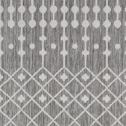Long Beach LBH-2328 7ft Runner Machine Woven Indoor/Outdoor Runner Rug