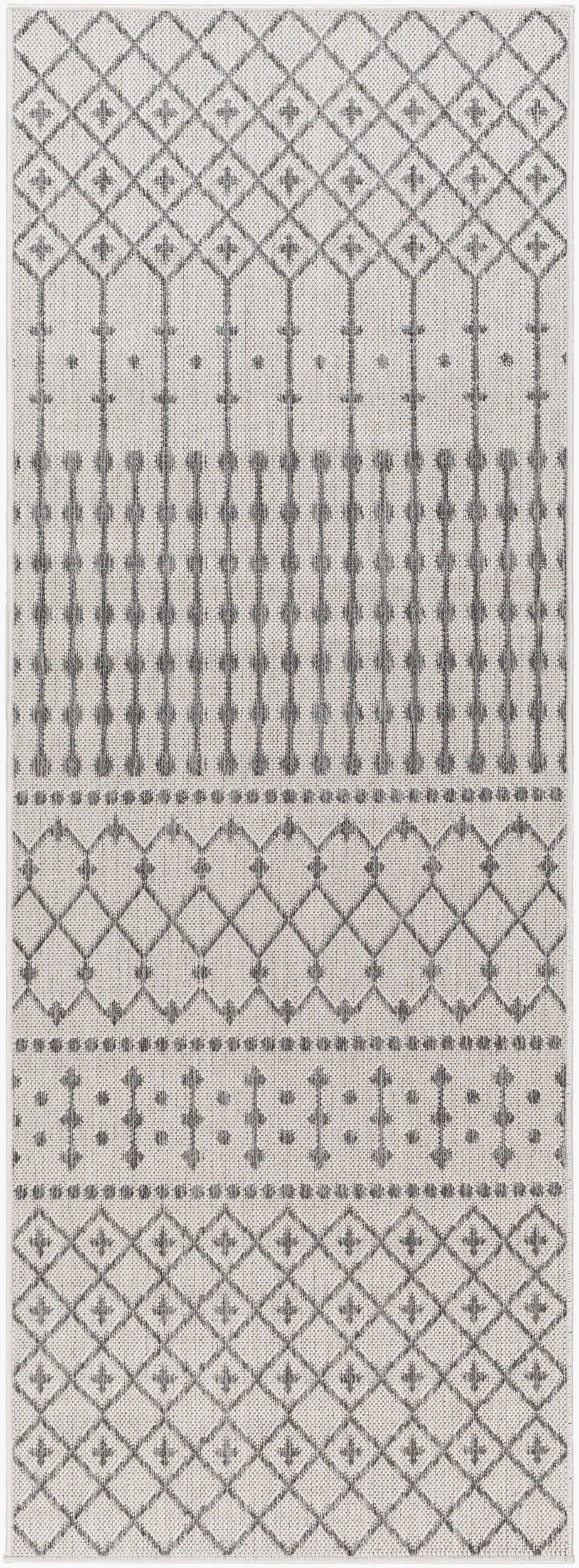 Long Beach LBH-2329 7ft Runner Machine Woven Indoor/Outdoor Runner Rug